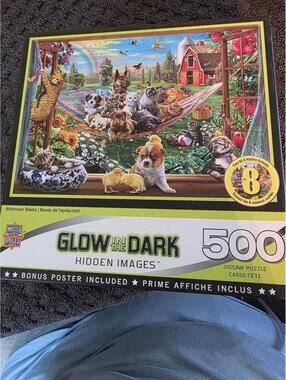 MasterPieces Glow in the Dark Hidden Images Afternoon Siesta 500 Piece Puzzle